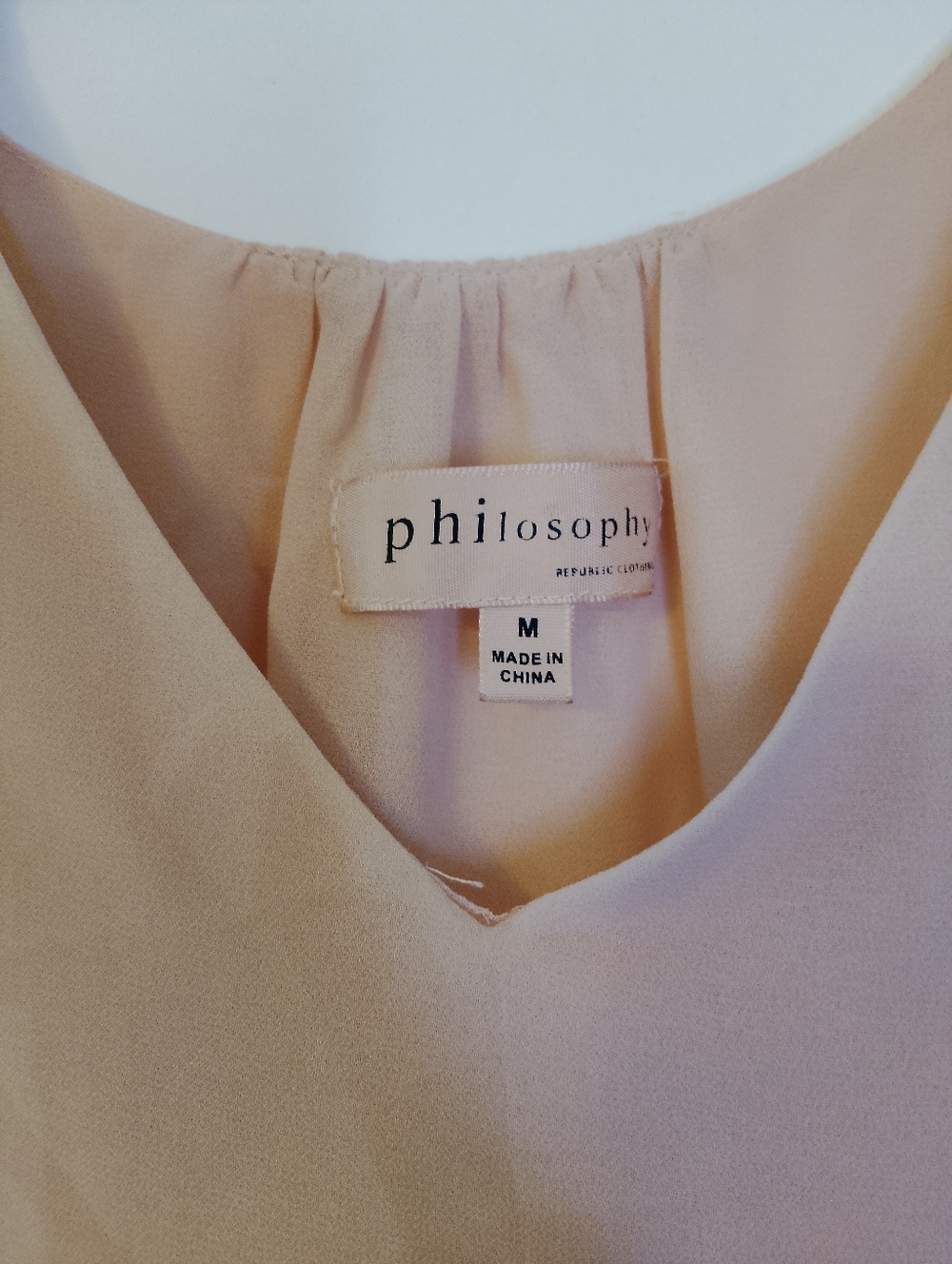 Philosophy Blush Pink Ruffle Sleeve V-Neck Blouse - Picture 2 of 3